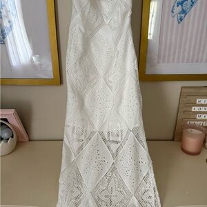 ASOS Strapless White Lace Dress